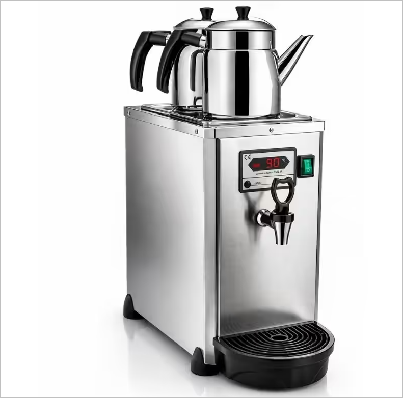 Remta DE18 2 Demlikli Dijital Jumbo Çay Makinesi Elektrikli 5.5 Litre Şamandıralı İnox