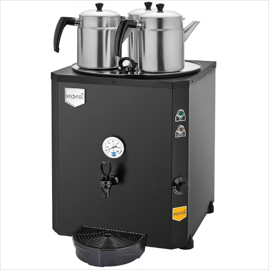 Remta DE10 Jumbo Çay Makinesi 3 Demlikli 40 Litre Elektrikli Siyah